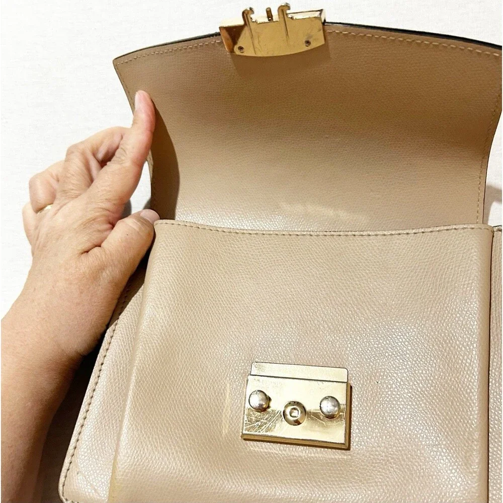Valentino Benedicte Rockstud Leather Crossbody Bag in Taupe